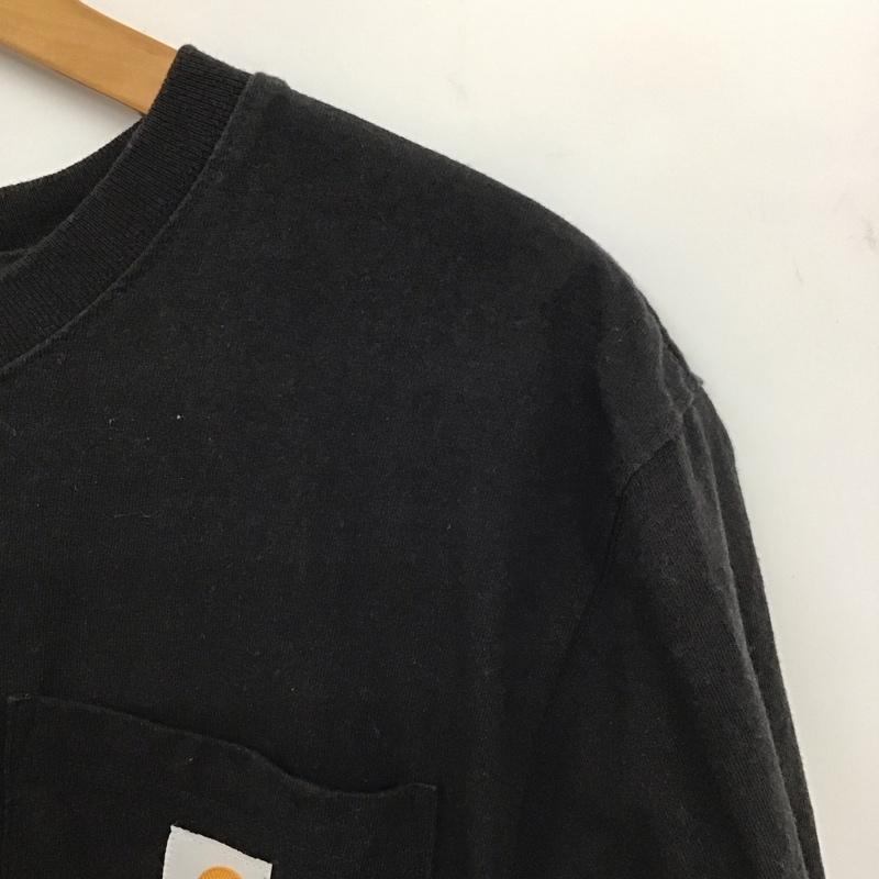 カーハート Carhartt Tシャツ 半袖 半袖カットソー 無地Tシャツ クルーネックカットソー S ロゴ、文字 黒 / ブラック /  メンズ USED 古着 中古 10131428