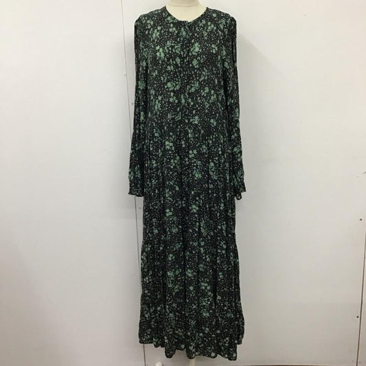 ザラ ZARA ワンピース ロングスカート 4479 243 800 ノーカラー 長袖 ティアード XS 花柄 黒 / ブラック /  レディース USED 古着 中古 10114465