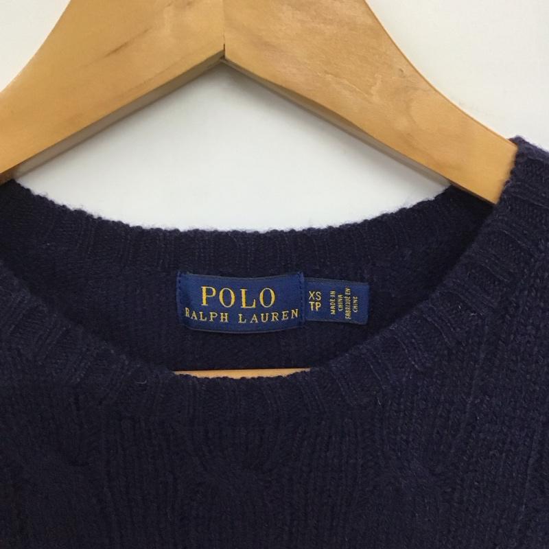 ポロラルフローレン POLO RALPH LAUREN ニット、セーター 長袖 XS ロゴ、文字 赤 / レッド / X 紺 / ネイビー /  レディース USED 古着 中古 10142896