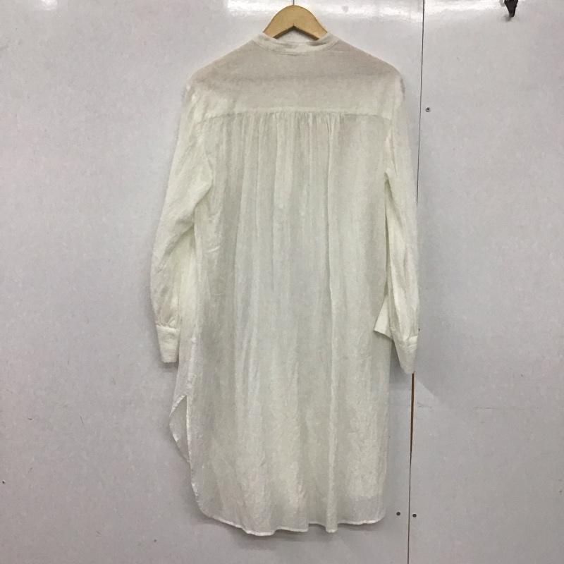 ミラオーウェン Mila Owen ワンピース ロングスカート 長袖ロングワンピース ノーカラーシャツワンピース フレアスカート ONE SIZE 無地 白 / ホワイト /  レディース USED 古着 中古 10143726