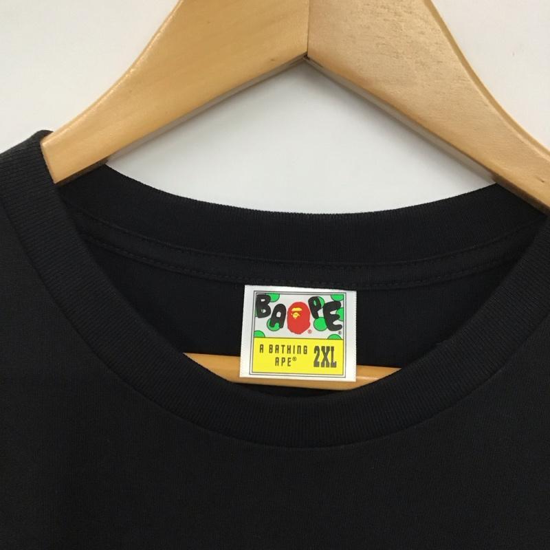 ベイプ BAPE Tシャツ 半袖 半袖カットソー プリントTシャツ クルーネックカットソー XXL プリント 黒 / ブラック /  メンズ USED 古着 中古 10130684