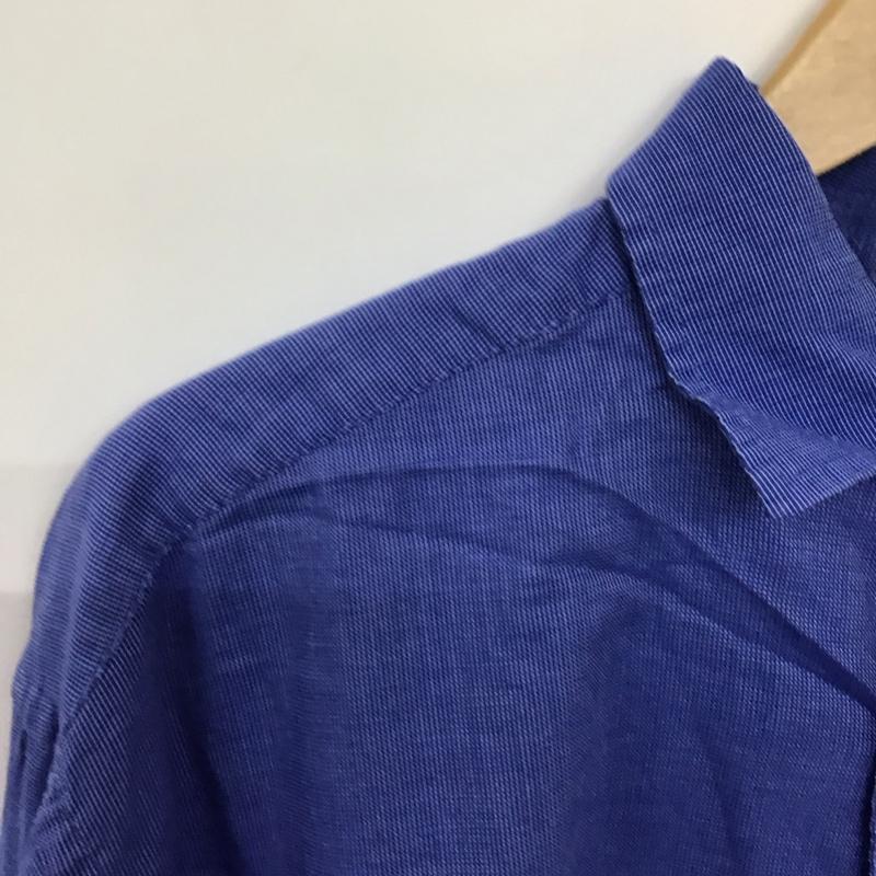 トミーヒルフィガー TOMMY HILFIGER シャツ、ブラウス 長袖 長袖シャツ 総柄シャツ カラーシャツ 刺繍シャツ L ロゴ、文字 青 / ブルー /  メンズ USED 古着 中古 10140707