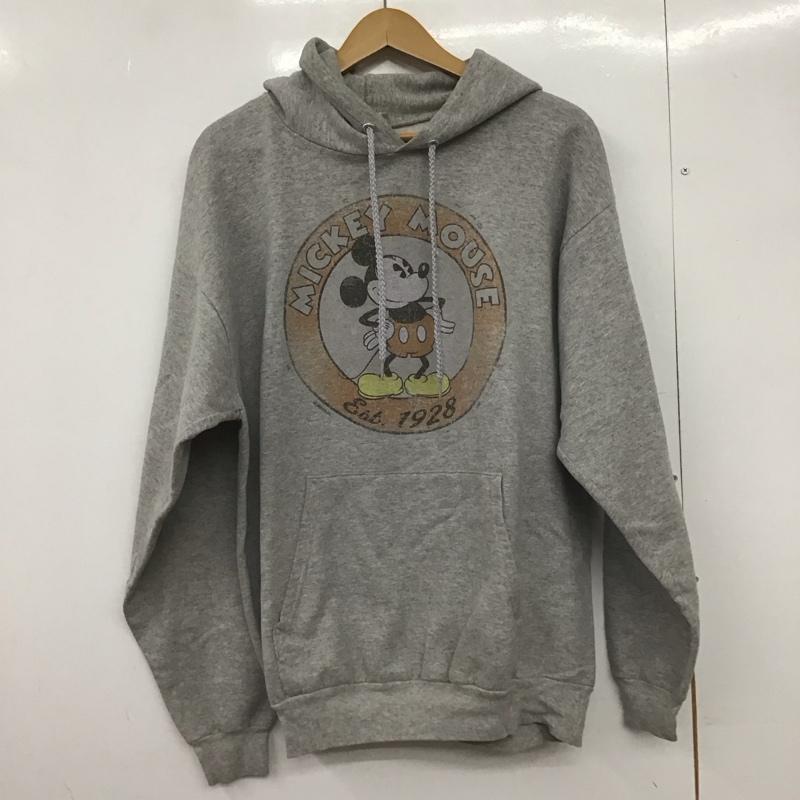 ディズニー Disney パーカー 長袖 長袖パーカー プルオーバーパーカー スウェット L プリント 灰 / グレー /  メンズ USED 古着 中古 10147985