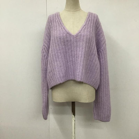 ザラ ZARA ニット、セーター 長袖 9598 161 612 Vネック M 無地 紫 / パープル /  レディース USED 古着 中古 10119618