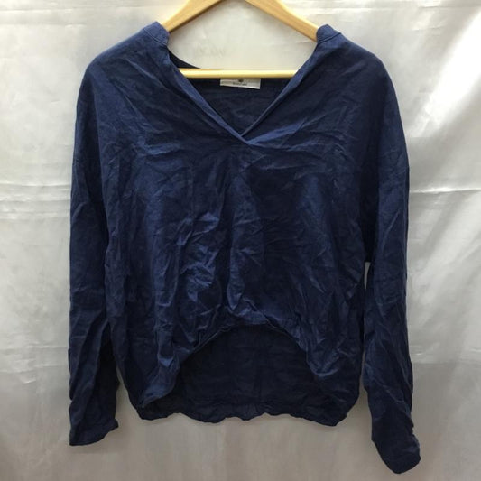 サニーレーベル Sonny Label カットソー 長袖 長袖シャツカットソー Vネックカットソー プルオーバー FREE 無地 紺 / ネイビー /  レディース USED 古着 中古 10113392