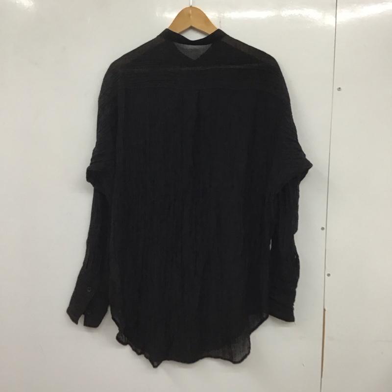 フリークスストア FREAK S STORE シャツ、ブラウス 長袖 長袖シャツ ノーカラーシャツ シースルーシャツ FREE 無地 黒 / ブラック /  レディース USED 古着 中古 10135029