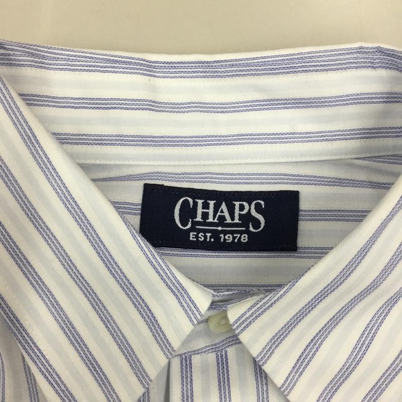 チャップス CHAPS シャツ、ブラウス 長袖 コットン ボタンダウン ストライプ 白 / ホワイト / X 青 / ブルー / X 水色 / ライトブルー /  メンズ USED 古着 中古 10116095