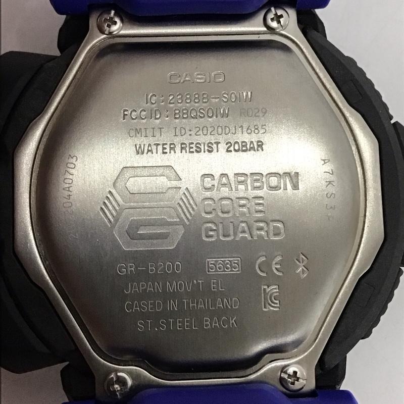 カシオ CASIO 腕時計 アナログ（クォーツ式） GR-B200 グラビティマスター 箱有 ロゴ、文字 黒 / ブラック / X 青 / ブルー /  メンズ USED 古着 中古 10123373