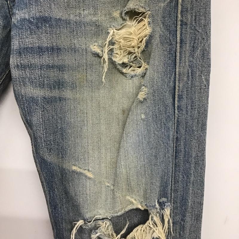 リーバイス Levi s パンツ デニム、ジーンズ 08501-01 ボタンフライ 501 W28 L32 ダメージ 28インチ 無地 青 / ブルー /  メンズ USED 古着 中古 10140197