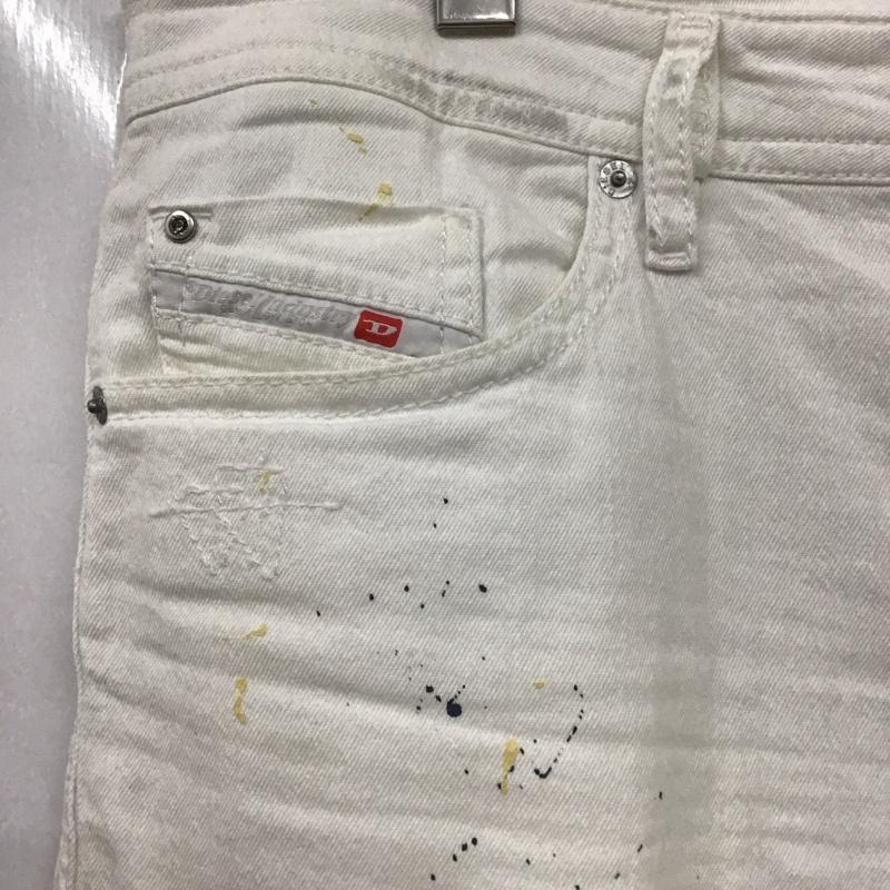 ディーゼル DIESEL パンツ デニム、ジーンズ デニムパンツ スリムパンツ ストレッチパンツ ジーンズ 34 プリント 白 / ホワイト /  メンズ USED 古着 中古 10115619