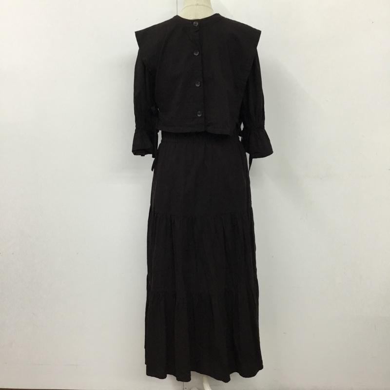 ダブルクローゼット w closet ワンピース ロングスカート 333307 ベストSET半袖ティアードワンピース 無地 チャコールグレー / チャコールグレー /  レディース USED 古着 中古 10116077