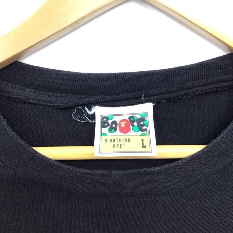 ベイプ BAPE Tシャツ 半袖 半袖カットソー プリントTシャツ クルーネックカットソー L プリント 黒 / ブラック /  メンズ USED 古着 中古 10147326