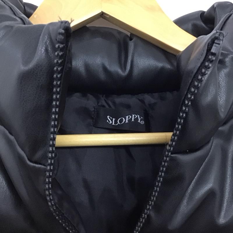 スラッピー SLOPPY ベスト ベスト ジップアップベスト ダウンベスト ノースリーブ S ロゴ、文字 黒 / ブラック /  レディース USED 古着 中古 10142449