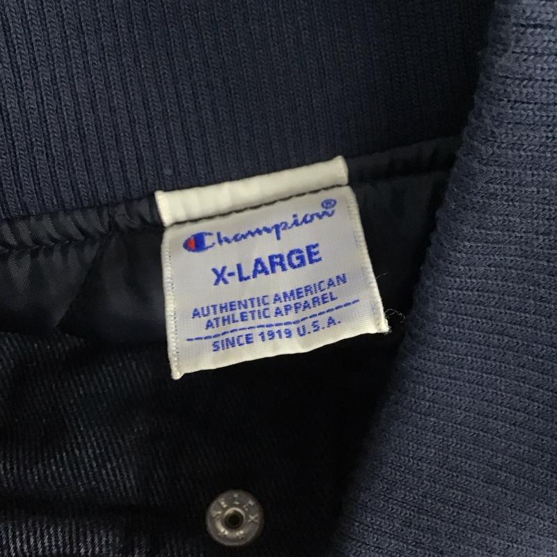 チャンピオン Champion ジャケット、上着 ジャンパー、ブルゾン C3-N610 Baseball JKT ACTION サーモライト XL ロゴ、文字 紺 / ネイビー /  メンズ USED 古着 中古 10108198
