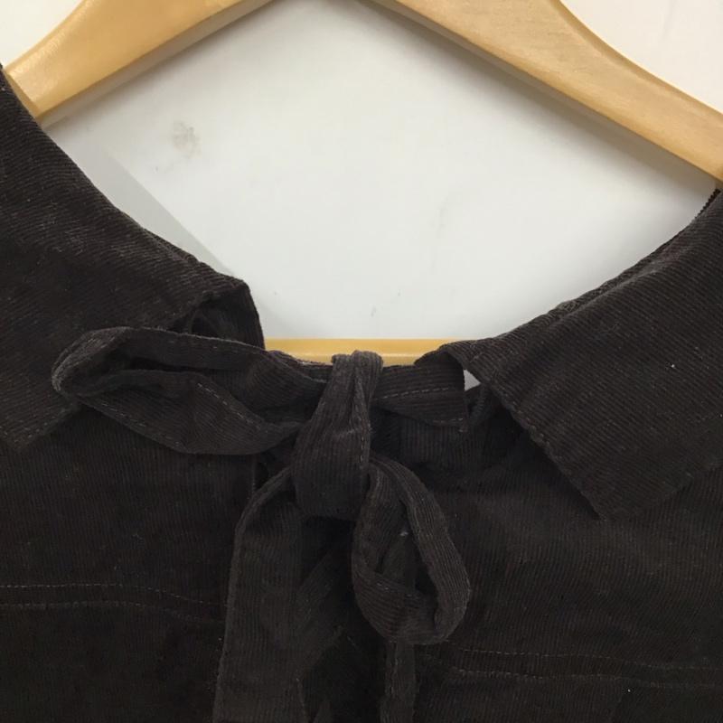 ダブルクローゼット w closet シャツ、ブラウス 長袖 293683 後ろレースアップコーデュロイGジャン 無地 ダークブラウン / ダークブラウン /  レディース USED 古着 中古 10129165