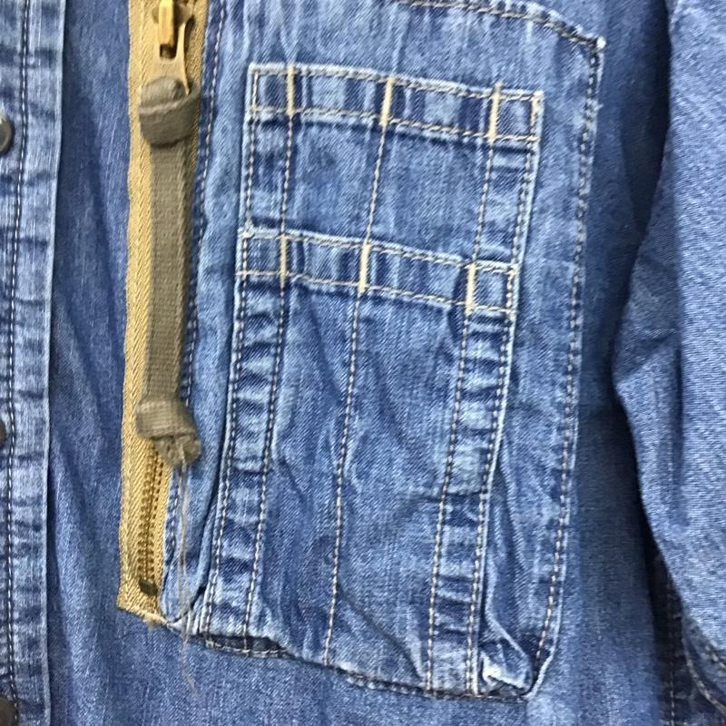 アヴィレックス AVIREX シャツ、ブラウス 長袖 長袖シャツ 無地シャツ カラーシャツ デニムシャツ M 無地 インディゴ / インディゴ /  メンズ USED 古着 中古 10135879