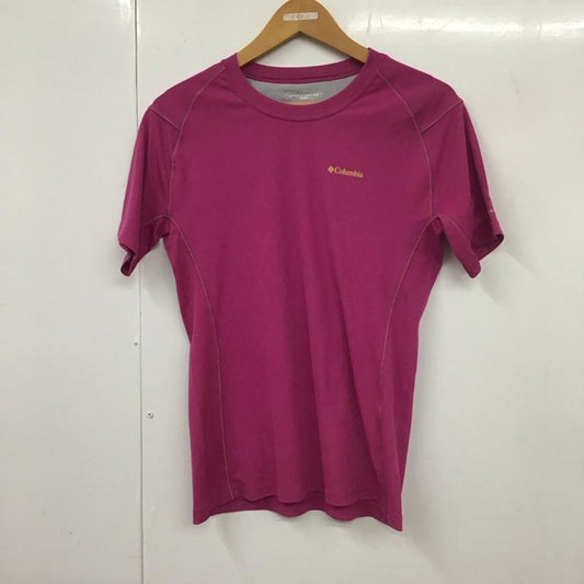 コロンビア Columbia Tシャツ 半袖 114 PL2178 スポーツウェア L ロゴ、文字 マゼンタ / マゼンタ /  レディース USED 古着 中古 10131105