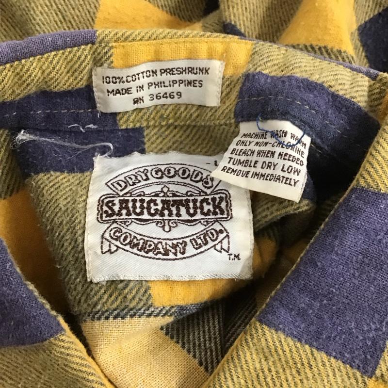 古着 USED シャツ、ブラウス 長袖 L チェック 黄 / イエロー / X 黒 / ブラック /  メンズ USED 古着 中古 10107044