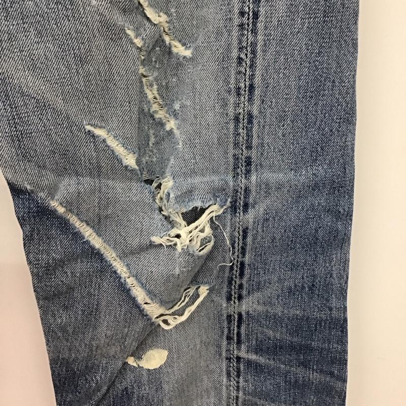 ウエアハウス WAREHOUSE パンツ デニム、ジーンズ デニムパンツ ストレートパンツ ワイドパンツ ダメージ加工 30インチ 無地 インディゴ / インディゴ /  メンズ USED 古着 中古 10109943