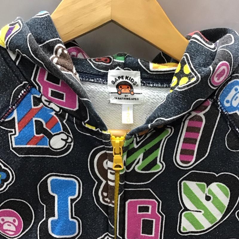 ベイプキッズ BAPEKIDS パーカー 長袖 長袖パーカー フード付き長袖カットソー スウェット カジュアルカットソー 120cm プリント マルチカラー / マルチカラー /  ボーイズ USED 古着 中古 10111667