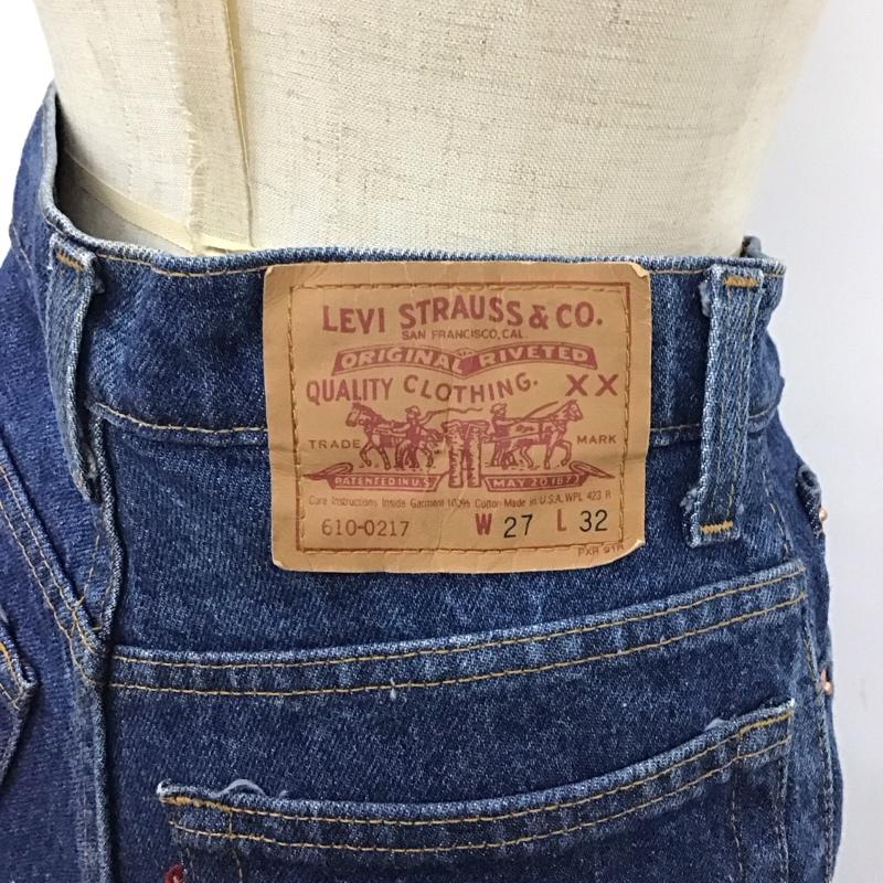 リーバイス Levi s パンツ デニム、ジーンズ 610-0217 USA製 90年代 W27 L32 27インチ 無地 青 / ブルー /  レディース USED 古着 中古 10118724