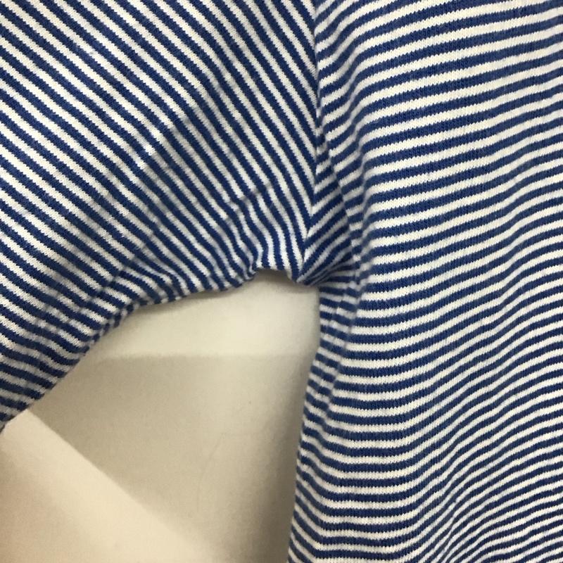 サニースポーツ SUNNY SPORTS Tシャツ 半袖 ヘンリーネック L ボーダー柄 白 / ホワイト / X 水色 / ライトブルー /  メンズ USED 古着 中古 10134846