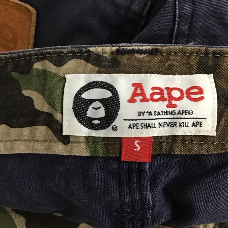エーエイプバイアベイシングエイプ AAPE BY A BATHING APE パンツ ワークパンツ、ペインターパンツ ワイドパンツ カジュアルパンツ ワークパンツ カーゴパンツ S 無地 紺 / ネイビー /  メンズ USED 古着 中古 10129275
