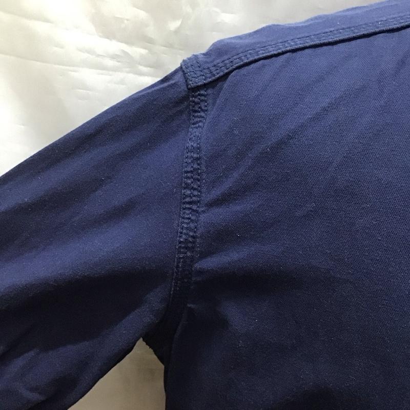 カブー KAVU シャツ、ブラウス 長袖 11864085 日本製 コットン L ロゴ、文字 紺 / ネイビー /  メンズ USED 古着 中古 10121167