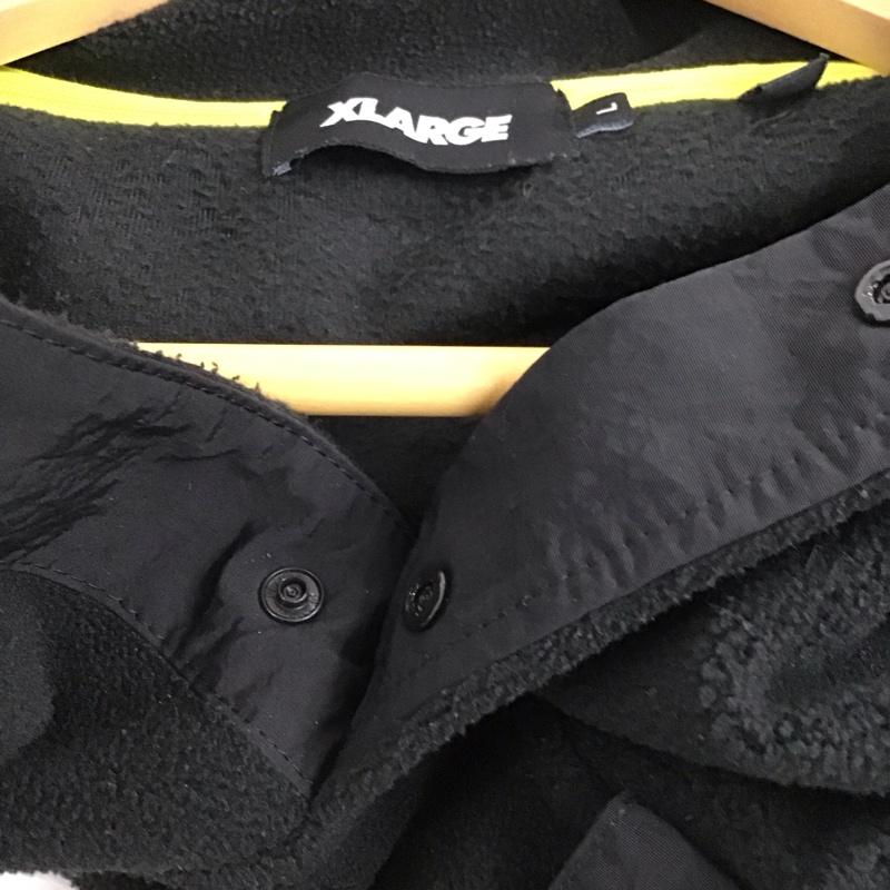 エクストララージ XLARGE ジャケット、上着 ジャケット、ブレザー フリースジャケット プルオーバー スタンドネック L ロゴ、文字 黒 / ブラック /  メンズ USED 古着 中古 10130124