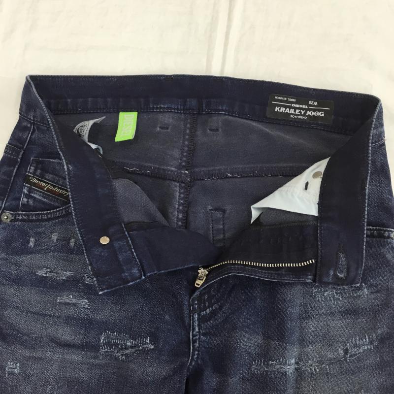ディーゼル DIESEL パンツ デニム、ジーンズ XS 無地 X ロゴ、文字 インディゴ / インディゴ /  レディース USED 古着 中古 10133486