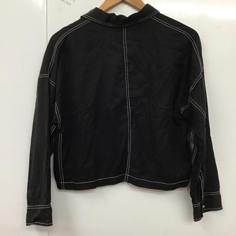 ジーナシス JEANASIS シャツ、ブラウス 長袖 長袖シャツ 無地シャツ カラーシャツ FREE 無地 黒 / ブラック /  レディース USED 古着 中古 10128753