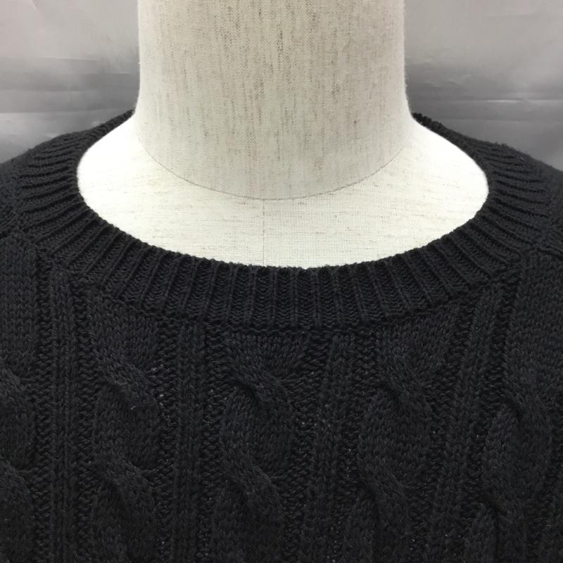バーニーズ ニューヨーク BARNEYS NEWYORK ニット、セーター 長袖 長袖ニットカットソー ニット セーター クルーネックニット M 総柄 黒 / ブラック /  メンズ USED 古着 中古 10118667