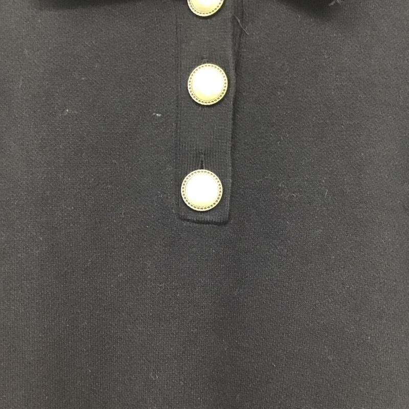ザラ ZARA ワンピース ひざ丈スカート 6254 011 800 襟付きワンピース ニットワンピース 半袖 M 無地 黒 / ブラック /  レディース USED 古着 中古 10146931