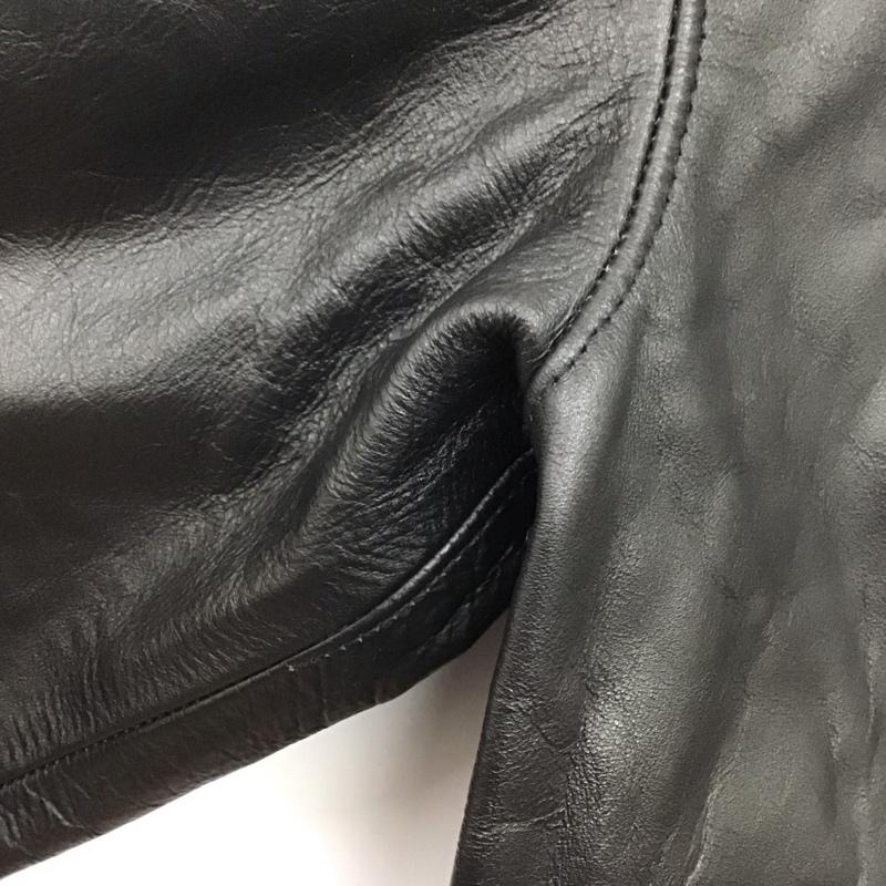 ホーンワークス HORN WORKS ジャケット、上着 ジャンパー、ブルゾン ジップアップジャケット アウター カラージャケット レザージャケット L 無地 黒 / ブラック /  メンズ USED 古着 中古 10143707