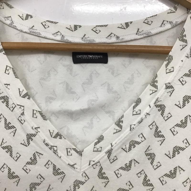 エンポリオアルマーニ EMPORIO ARMANI Tシャツ 半袖 Vネック XL プリント X ロゴ、文字 白 / ホワイト /  レディース USED 古着 中古 10134603