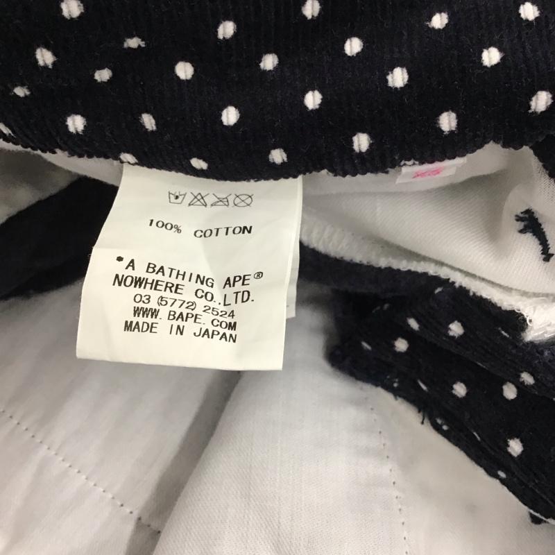 アベイシングエイプ A BATHING APE パンツ ショートパンツ コーデュロイ XS ドット 紺 / ネイビー /  レディース USED 古着 中古 10115098