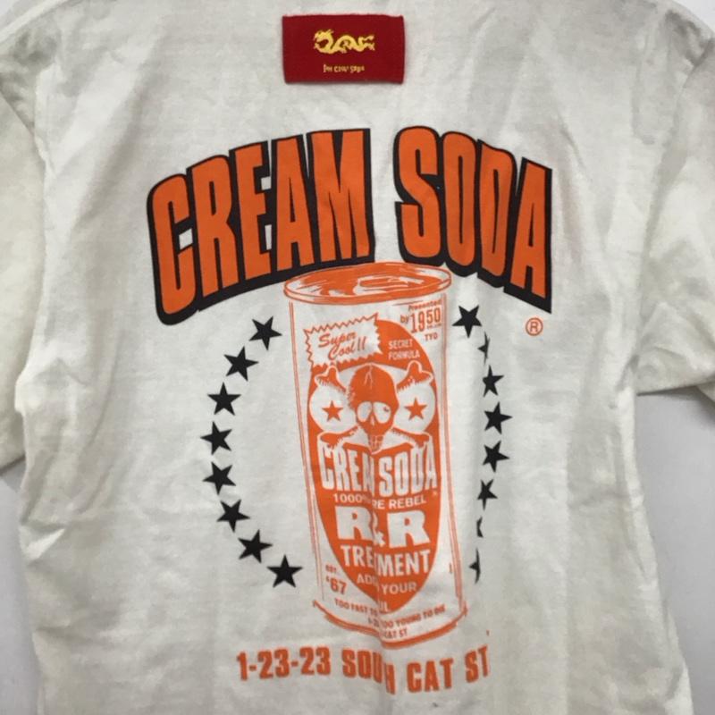 クリームソーダ CREAMSODA Tシャツ 半袖 半袖カットソー プリントTシャツ クルーネックカットソー M プリント 白 / ホワイト /  メンズ USED 古着 中古 10149590