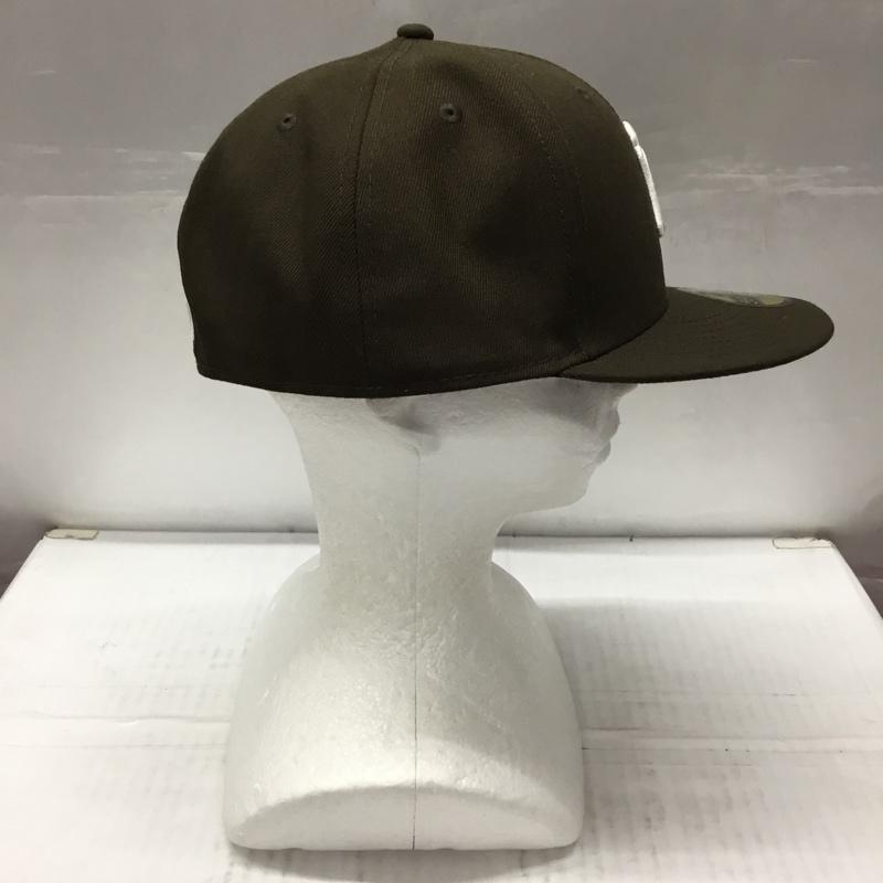 ニューエラ NEW ERA 帽子 キャップ NY ニューヨーク ヤンキース 59FIFTY 59.6cm ロゴ、文字 茶 / ブラウン /  メンズ USED 古着 中古 10107904