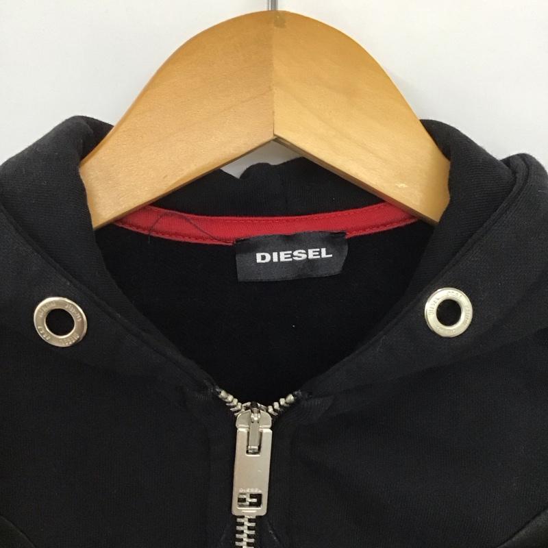 ディーゼル DIESEL パーカー 長袖 ジップアップパーカー 長袖パーカー カジュアルジャケット 6 無地 黒 / ブラック /  ボーイズ USED 古着 中古 10125192