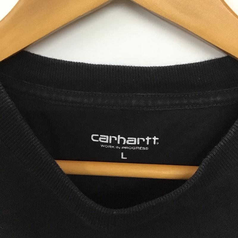 カーハート Carhartt Tシャツ 半袖 半袖カットソー プリントTシャツ クルーネックカットソー L ロゴ、文字 黒 / ブラック /  メンズ USED 古着 中古 10128658