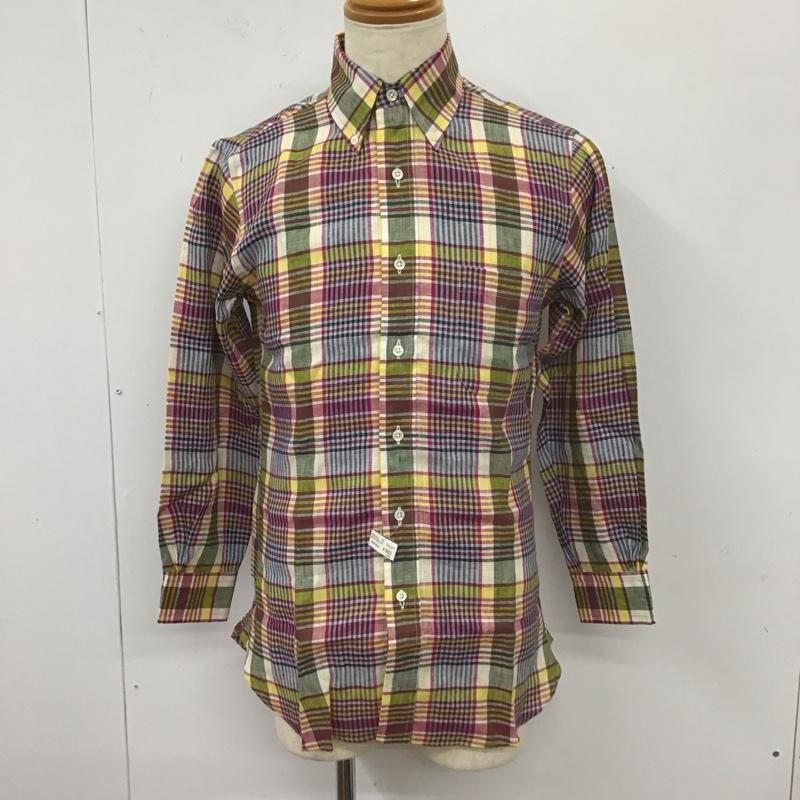 ブルックスブラザーズ BROOKS BROTHERS シャツ、ブラウス 長袖 ボタンダウン 麻 リネン S チェック マルチカラー / マルチカラー /  メンズ USED 古着 中古 10112669