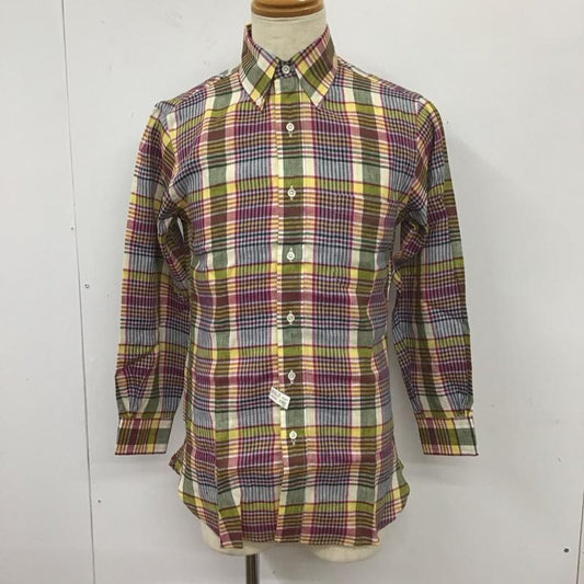 ブルックスブラザーズ BROOKS BROTHERS シャツ、ブラウス 長袖 ボタンダウン 麻 リネン S チェック マルチカラー / マルチカラー /  メンズ USED 古着 中古 10112669