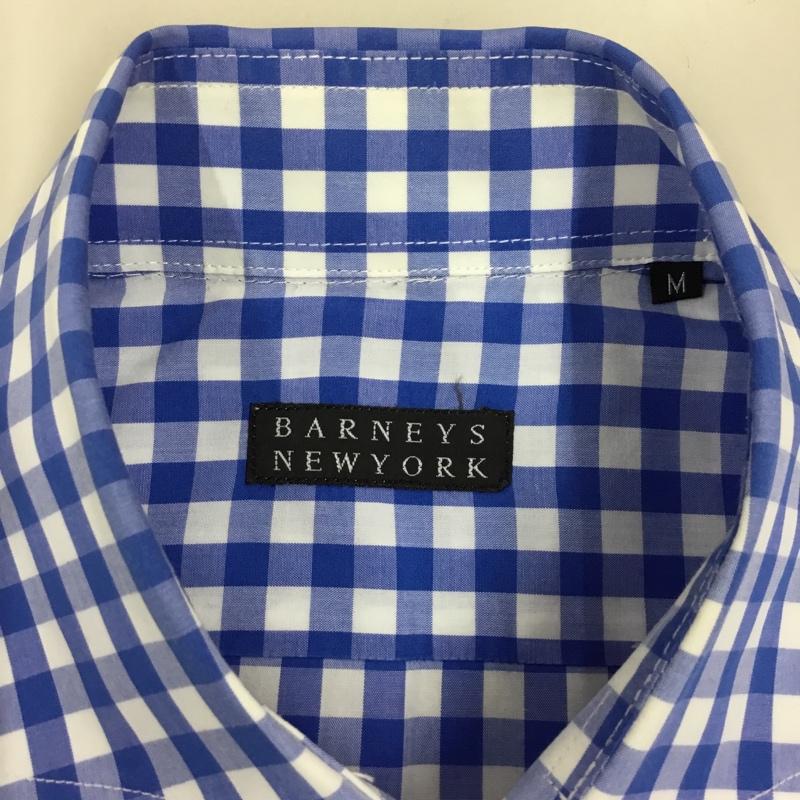 バーニーズ ニューヨーク BARNEYS NEWYORK シャツ、ブラウス 長袖 長袖シャツ カラーシャツ 長袖カットソー チェックシャツ M チェック 白 / ホワイト / X 青 / ブルー /  メンズ USED 古着 中古 10119401