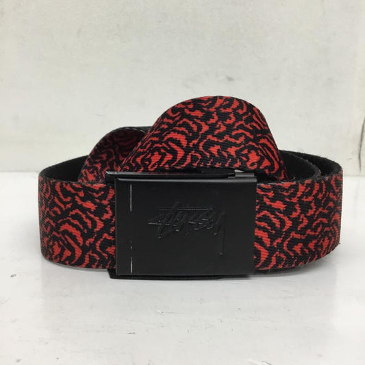 ステューシー STUSSY ベルト・バックル ベルト FREE 総柄 赤 / レッド / X 黒 / ブラック /  メンズ USED 古着 中古 10138274