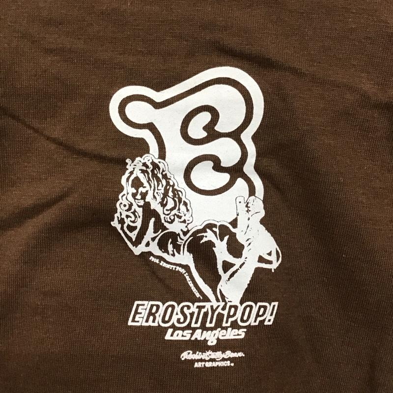 エロスティカ EROSTiKA Tシャツ 半袖 クルーネック コットン XL プリント 茶 / ブラウン /  メンズ USED 古着 中古 10123379