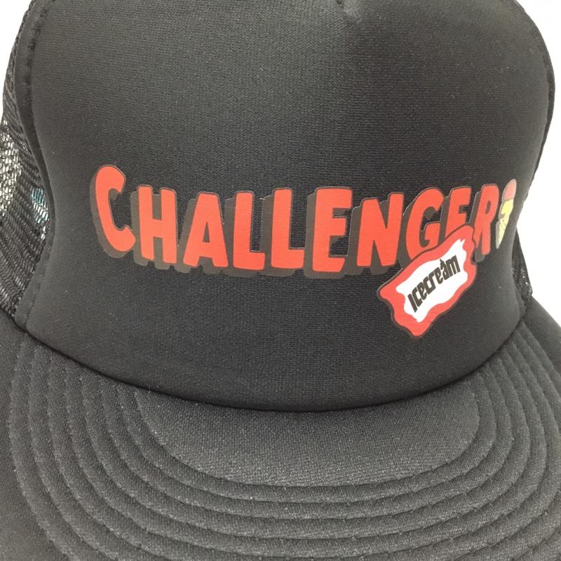 チャレンジャー CHALLENGER 帽子 キャップ ICE CREAM メッシュキャップ ロゴ、文字 黒 / ブラック /  メンズ USED 古着 中古 10109195