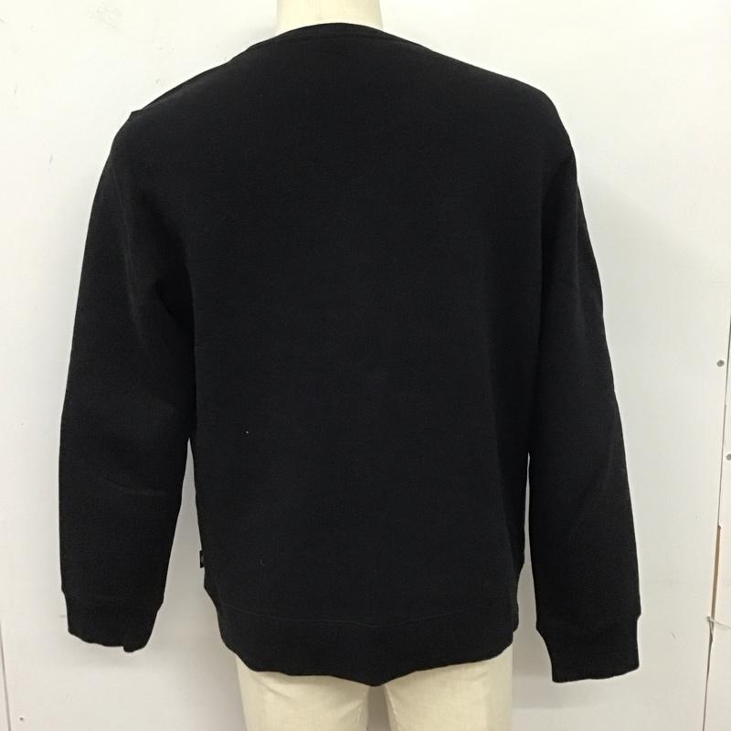 ディッキーズ Dickies トレーナー 長袖 長袖トレーナー スウェット クルーネック リブスウェットカットソー XL ロゴ、文字 黒 / ブラック /  メンズ USED 古着 中古 10124512