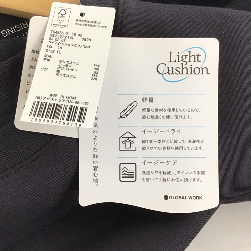 グローバルワーク GLOBAL WORK トレーナー 長袖 長袖トレーナー スウェット クルーネック プルオーバー XL ロゴ、文字 灰 / グレー /  メンズ USED 古着 中古 10132746