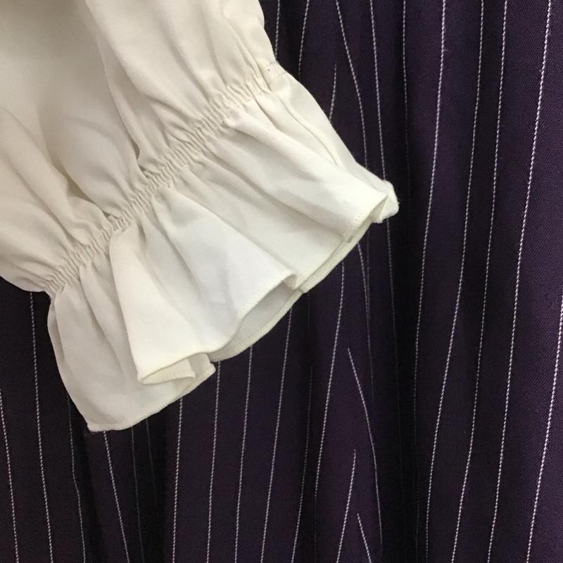 アクシーズファム axes femme ワンピース ロングスカート 長袖ロングワンピース シャツワンピース フレアスカート FREE ストライプ 紫 / パープル /  レディース USED 古着 中古 10149040