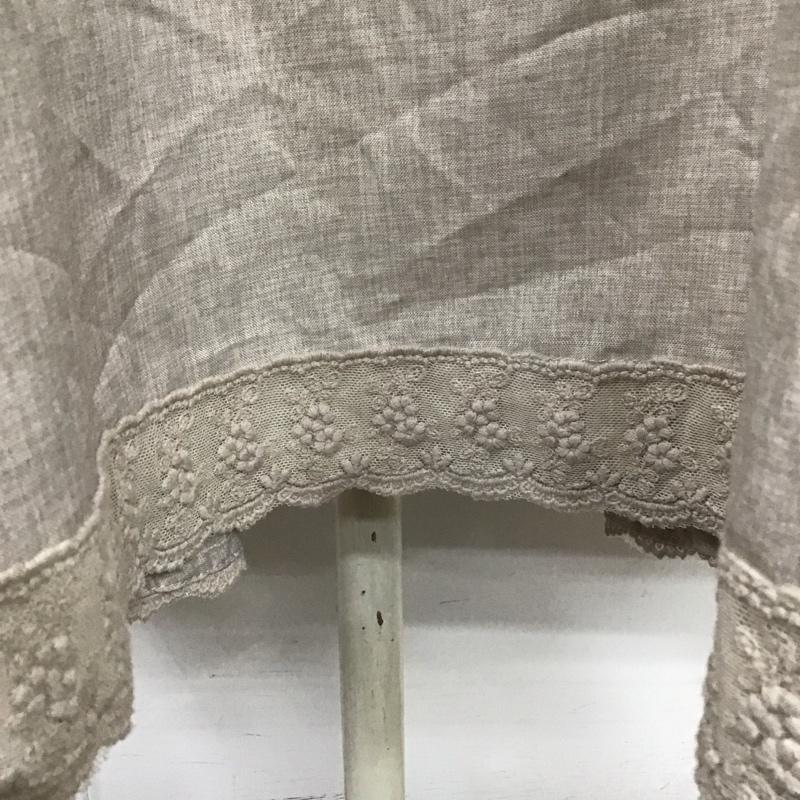 アクシーズファム axes femme ワンピース ロングスカート AS341X08 麻調ピンタックAラインOP ノースリーブ FREE 刺繍 ベージュ / ベージュ /  レディース USED 古着 中古 10115488